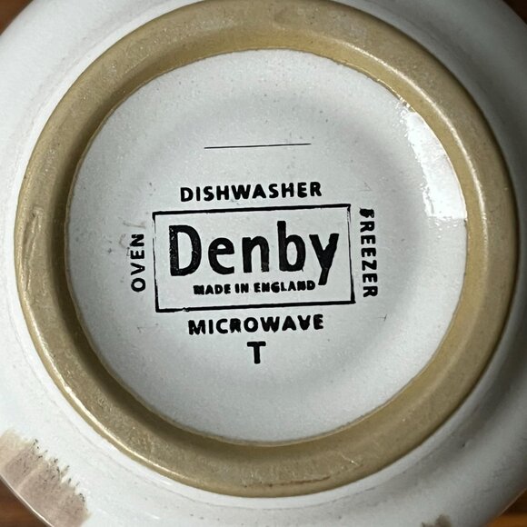 Denby Truffle Layers Mug Coffee Beaker Stoneware Brown Tan Cream Striped England - Picture 11 of 11